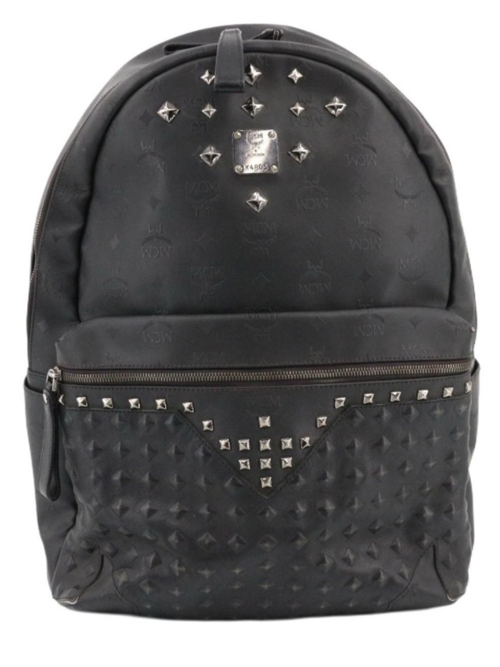 MCM Black Leather Studded Backpack